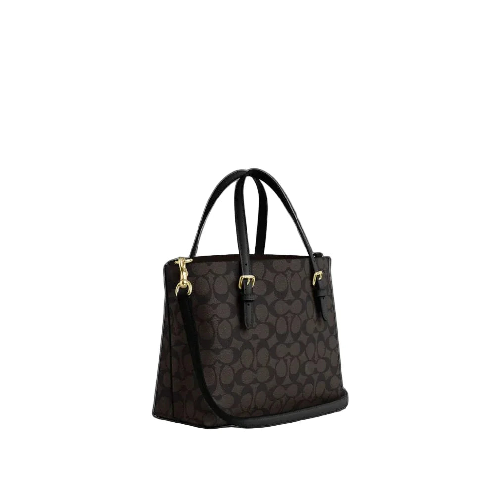 The Mollie Tote Bag 25 In Signature Canvas -  Walnut/Black